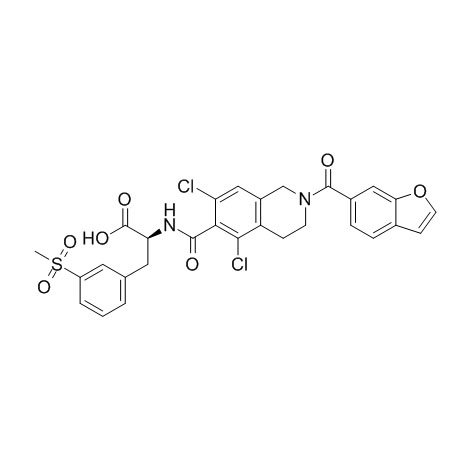 N-[[2-(6-Benzofuranylcarbonyl)-5,7-dichloro-1,2,3,4-tetrahydro-6-isoquinolinyl]carbonyl]-3-(methylsulfonyl)-L-फेनिलॅलानिन